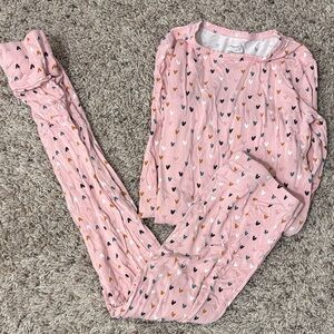 Posh Peanut Pink Heart Kids Pajama Set